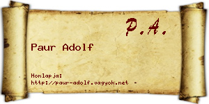Paur Adolf névjegykártya